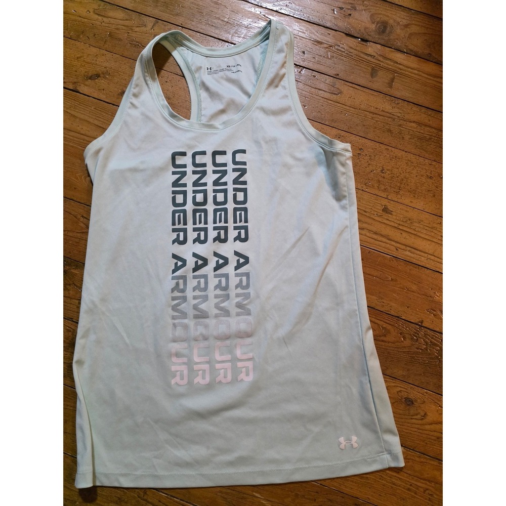 Under Armour Womens HeatGear Loose Fit Racerback Tank Top Mint Green XS